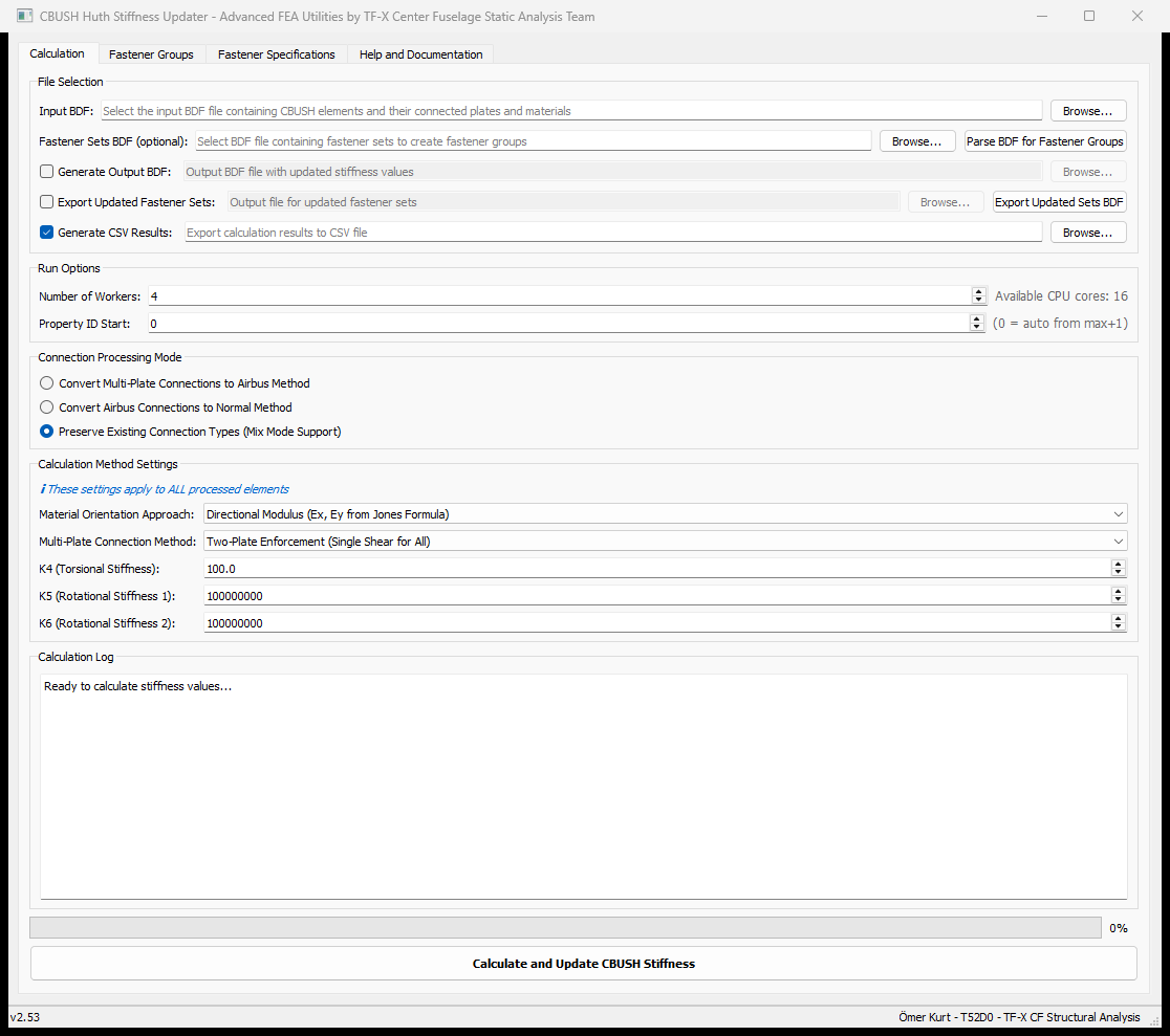 Huth Stiffness Updater GUI Screenshot