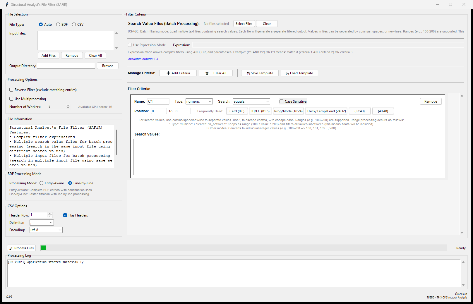 SAFiR GUI Screenshot